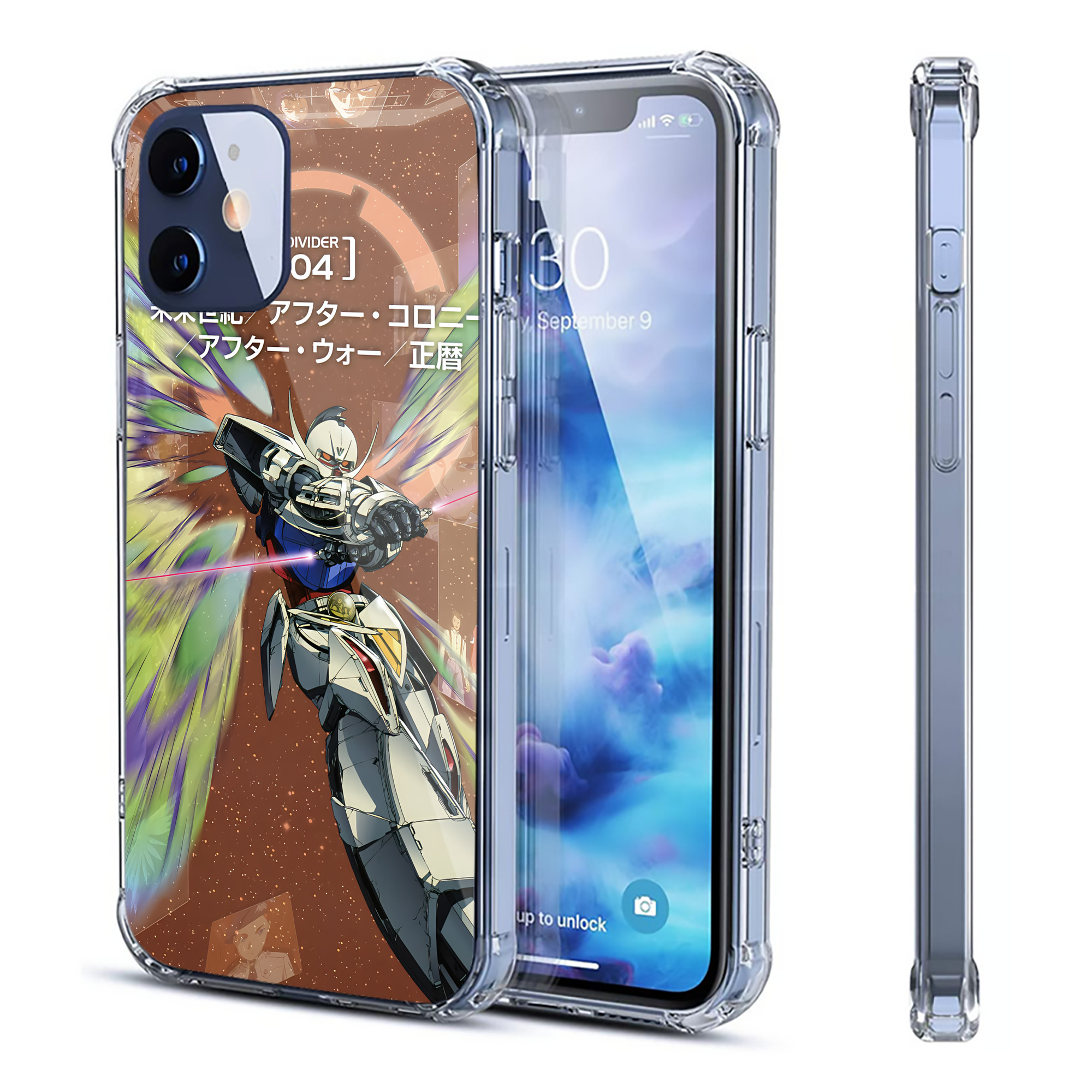 （画像用） 機動戦士ガンダム Mobile Suit Gundam 【iPhone 12シリーズ対応】透明スマホケース（クリアソフトケース）